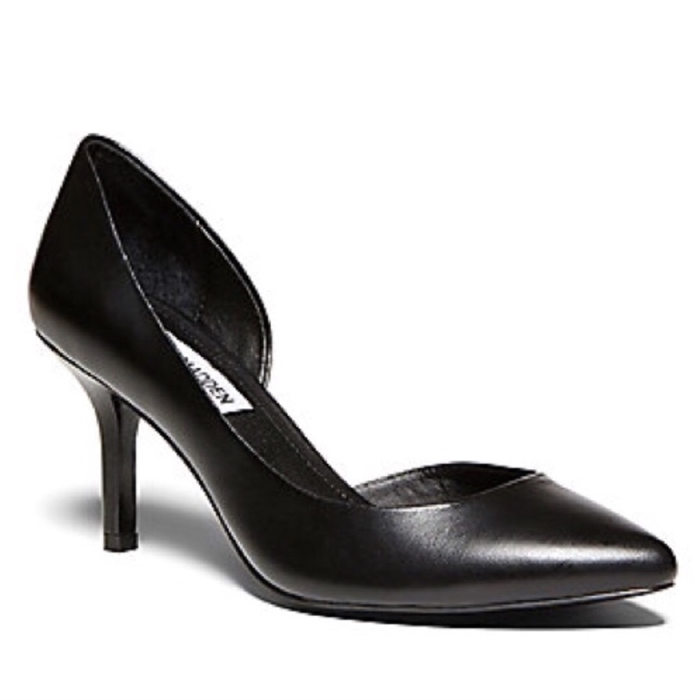NWOT Steve Madden ELUSIVE BLACK LEATHER HEEL